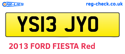 YS13JYO are the vehicle registration plates.