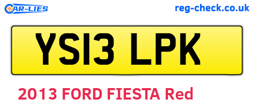 YS13LPK are the vehicle registration plates.