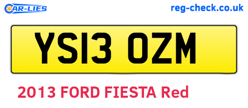 YS13OZM are the vehicle registration plates.