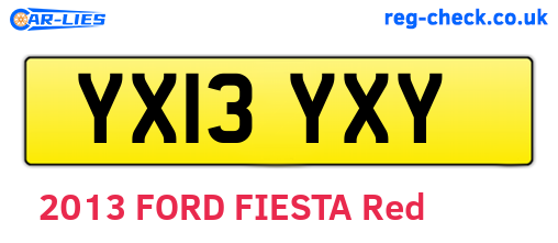 YX13YXY are the vehicle registration plates.