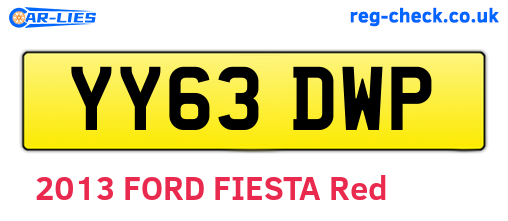 YY63DWP are the vehicle registration plates.