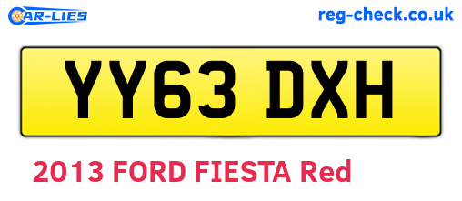 YY63DXH are the vehicle registration plates.
