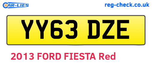 YY63DZE are the vehicle registration plates.