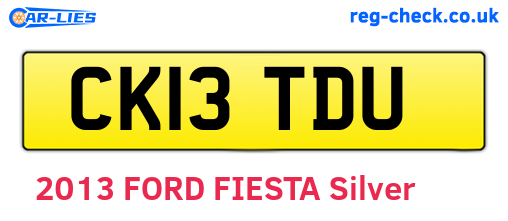 CK13TDU are the vehicle registration plates.