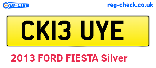 CK13UYE are the vehicle registration plates.