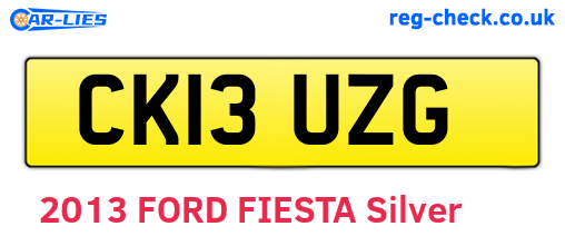 CK13UZG are the vehicle registration plates.