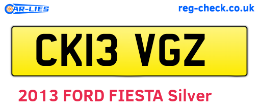 CK13VGZ are the vehicle registration plates.