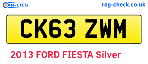 CK63ZWM are the vehicle registration plates.