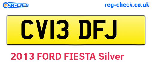 CV13DFJ are the vehicle registration plates.