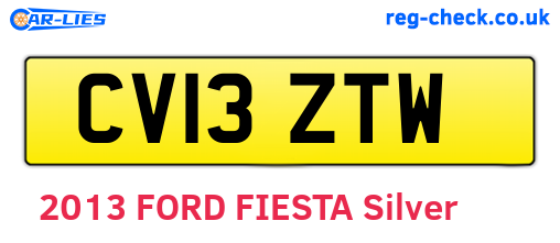 CV13ZTW are the vehicle registration plates.