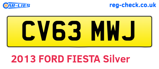 CV63MWJ are the vehicle registration plates.