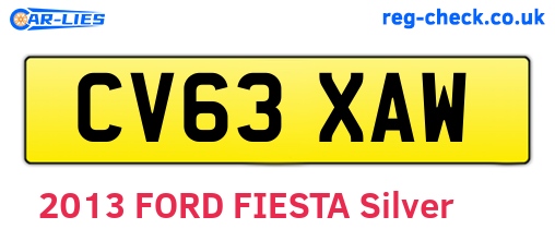 CV63XAW are the vehicle registration plates.