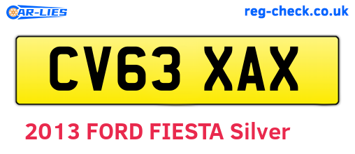 CV63XAX are the vehicle registration plates.