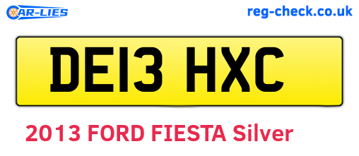 DE13HXC are the vehicle registration plates.