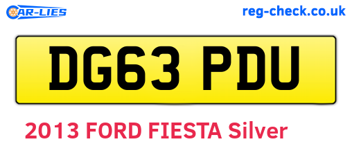 DG63PDU are the vehicle registration plates.