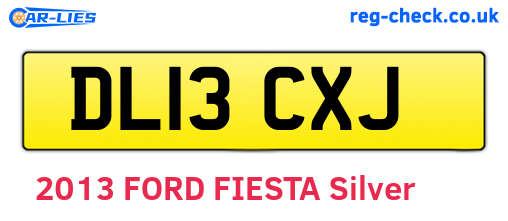 DL13CXJ are the vehicle registration plates.