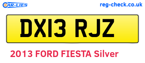 DX13RJZ are the vehicle registration plates.