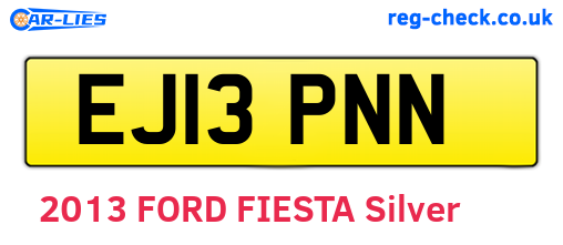 EJ13PNN are the vehicle registration plates.