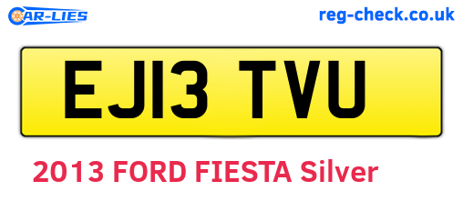 EJ13TVU are the vehicle registration plates.