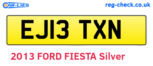 EJ13TXN are the vehicle registration plates.