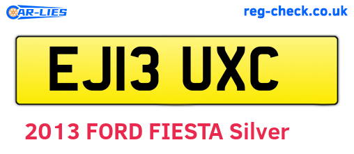 EJ13UXC are the vehicle registration plates.