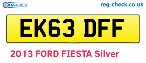 EK63DFF are the vehicle registration plates.