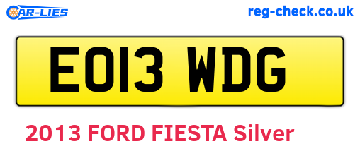 EO13WDG are the vehicle registration plates.