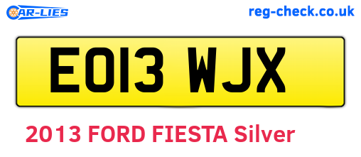 EO13WJX are the vehicle registration plates.
