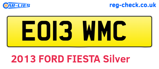 EO13WMC are the vehicle registration plates.