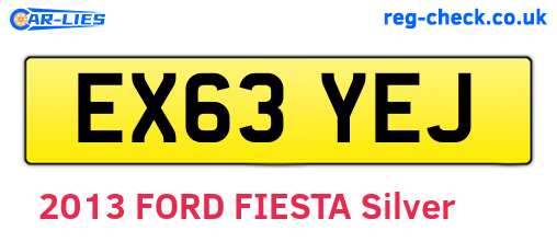 EX63YEJ are the vehicle registration plates.