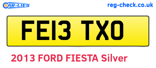 FE13TXO are the vehicle registration plates.
