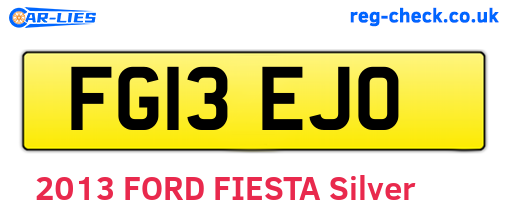FG13EJO are the vehicle registration plates.