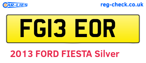 FG13EOR are the vehicle registration plates.