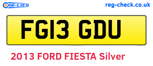 FG13GDU are the vehicle registration plates.