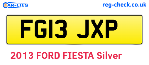 FG13JXP are the vehicle registration plates.