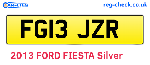 FG13JZR are the vehicle registration plates.