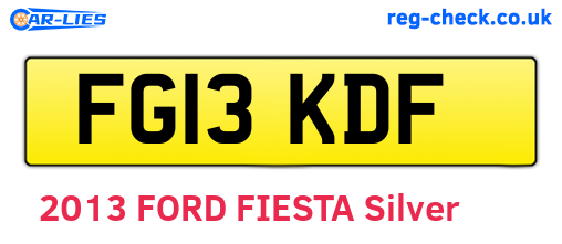 FG13KDF are the vehicle registration plates.
