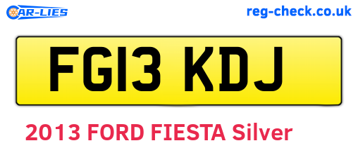 FG13KDJ are the vehicle registration plates.