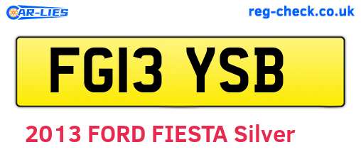 FG13YSB are the vehicle registration plates.