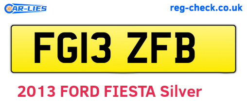 FG13ZFB are the vehicle registration plates.