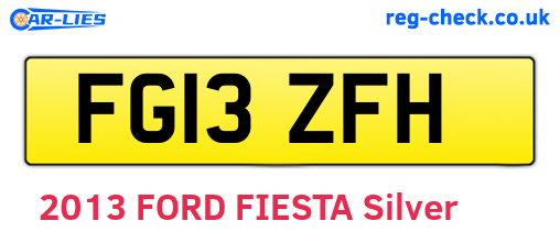 FG13ZFH are the vehicle registration plates.