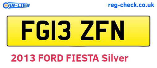 FG13ZFN are the vehicle registration plates.