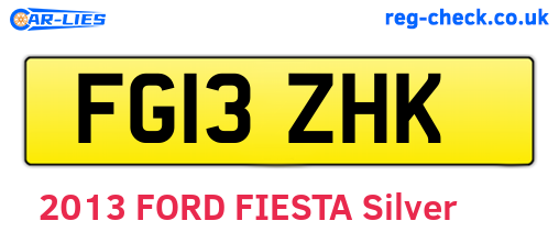 FG13ZHK are the vehicle registration plates.