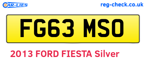 FG63MSO are the vehicle registration plates.