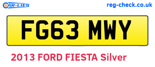 FG63MWY are the vehicle registration plates.