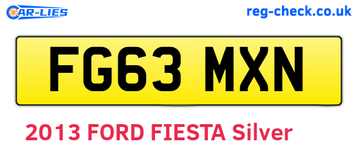 FG63MXN are the vehicle registration plates.