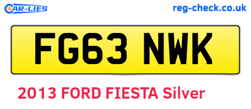 FG63NWK are the vehicle registration plates.