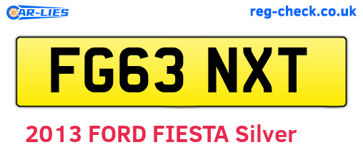 FG63NXT are the vehicle registration plates.