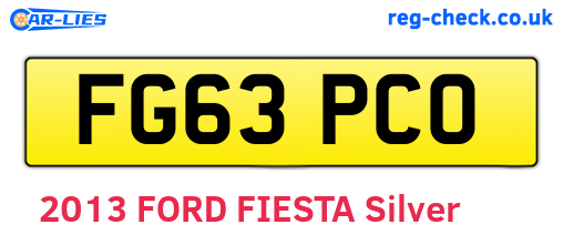 FG63PCO are the vehicle registration plates.