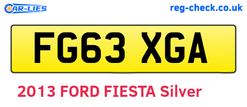 FG63XGA are the vehicle registration plates.